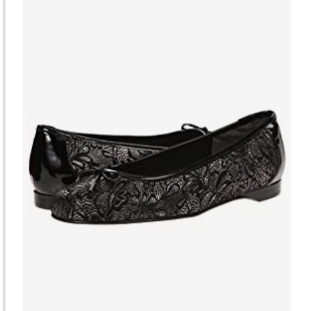 Rose Petals by Walking Cradles-Nissa-black/bronze lace/flower design patent shoe